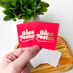 Mini Cartão "Boas Festas" - 10 un